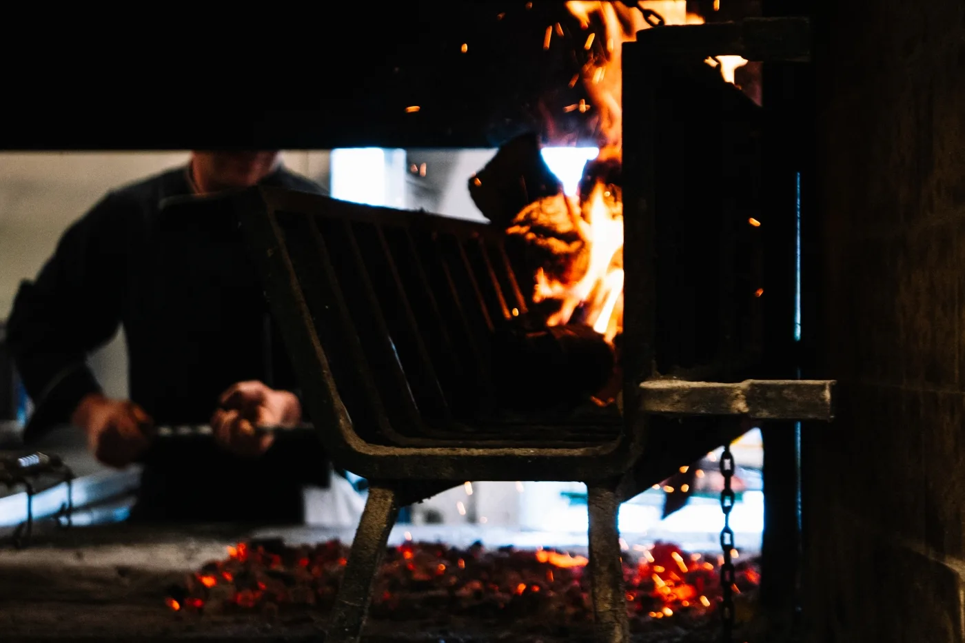 Die Glut im Kamin des Ristorante Carfagna