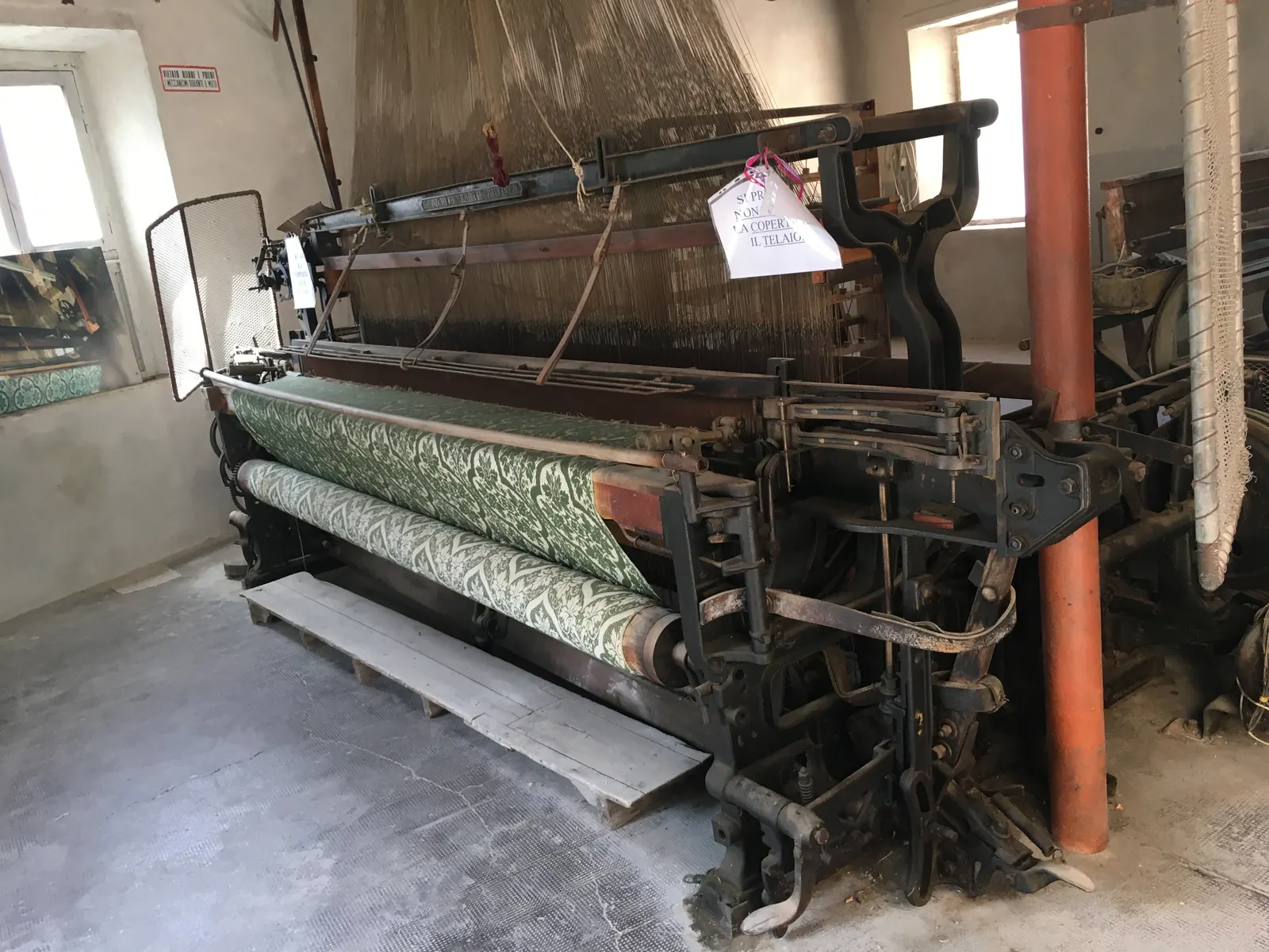 A large historic loom preserved in Rasiglia